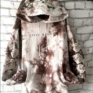 Civil regime champion crystal maroon wash hoodie